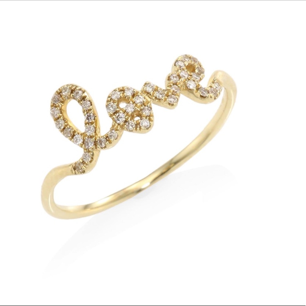 LOVE diamond 14k ring size 7